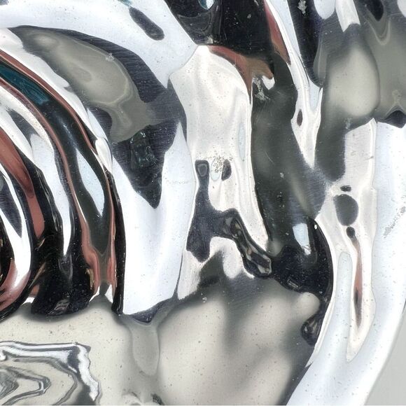 BEATRIZ BALL Oyster Bowl Ocean Platter 15” Aluminum With Two Spoons - Picture 9 of 16